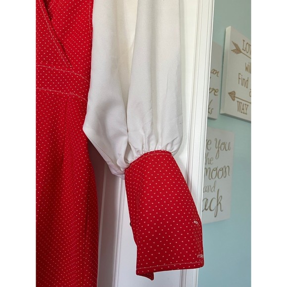 Vintage Rare 60s Jumpsuit Romper Zip Up Womens Red & White Wide Leg One Piece XS - Picture 9 of 11